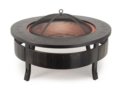 PREMIUM OUTDOOR CAST IRON FIRE PIT BBQ GRILL ROUND FIRE BOWL