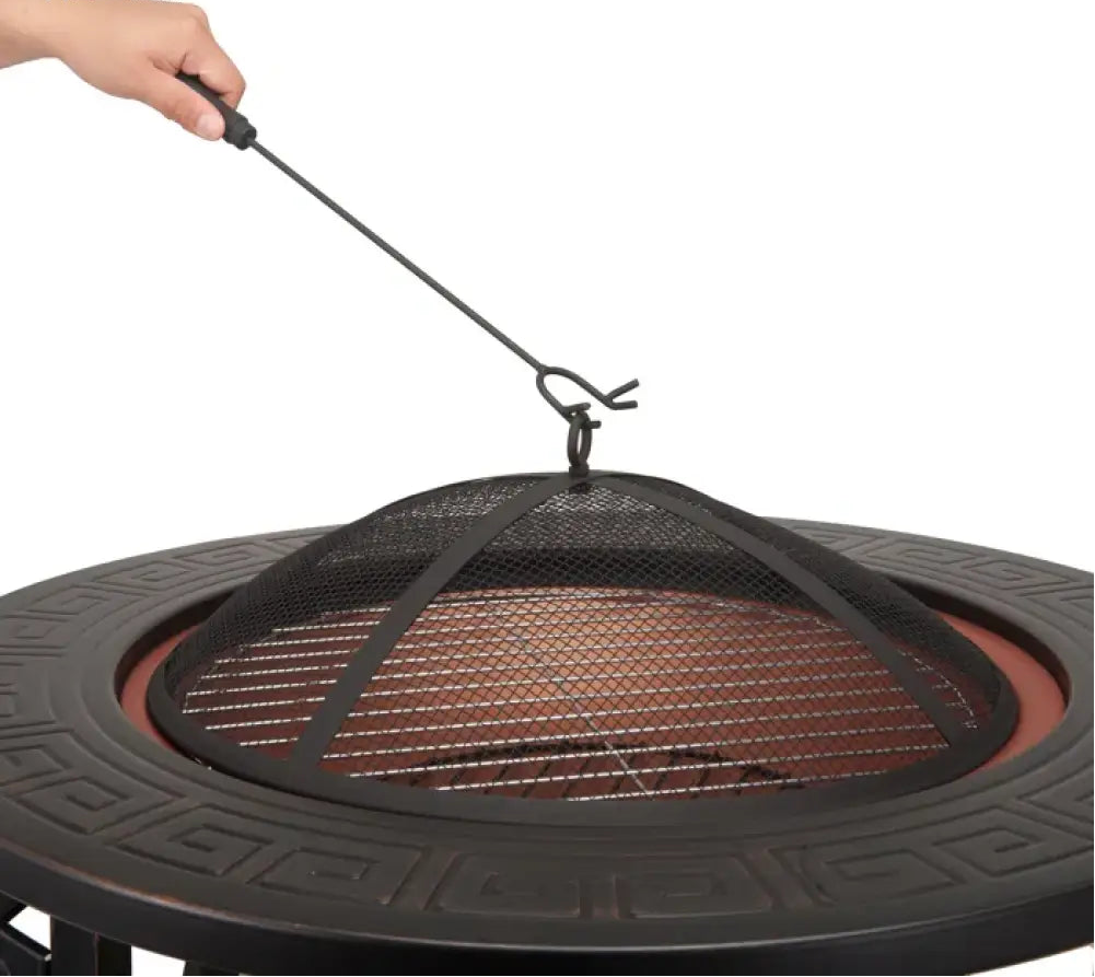 PREMIUM OUTDOOR CAST IRON FIRE PIT BBQ GRILL ROUND FIRE BOWL