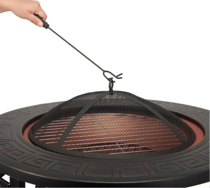 PREMIUM OUTDOOR CAST IRON FIRE PIT BBQ GRILL ROUND FIRE BOWL