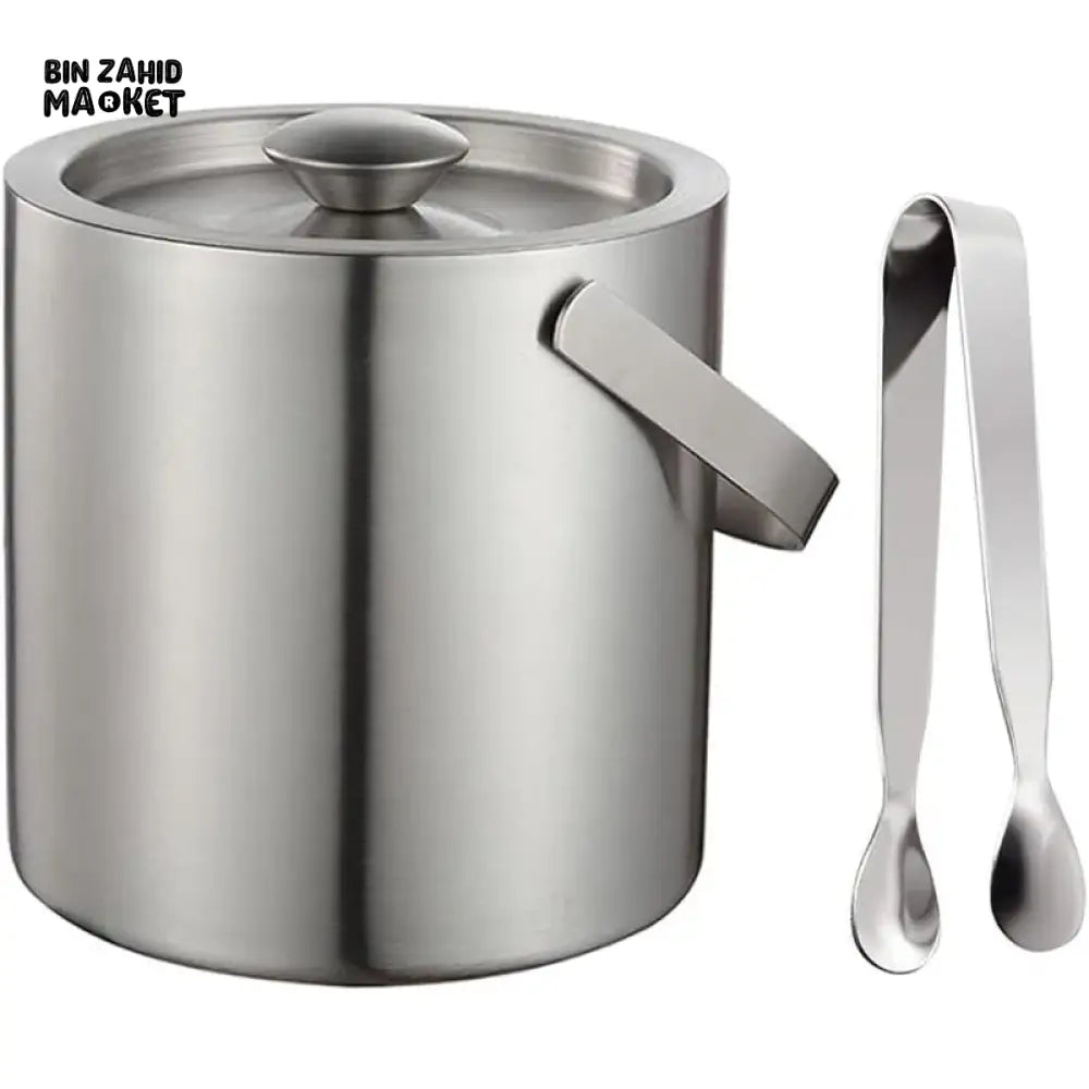 PREMIUM STAINLESS STEEL ICE BUCKET SET WITH TONGS