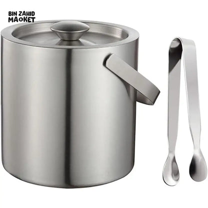 PREMIUM STAINLESS STEEL ICE BUCKET SET WITH TONGS