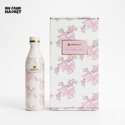 STANLEY X LOVE SHACK FANCY ALL DAY SLIM BOTTLE 16OZ - BEAUX PINK