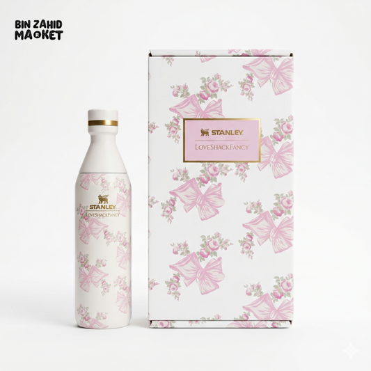STANLEY X LOVE SHACK FANCY ALL DAY SLIM BOTTLE 16OZ - BEAUX PINK