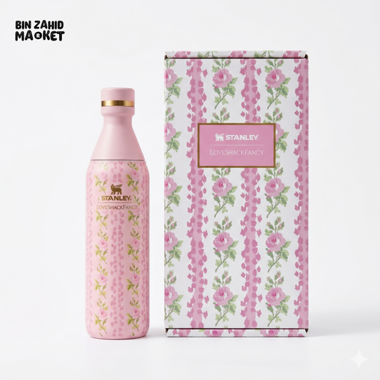 STANLEY X LOVE SHACK FANCY ALL DAY SLIM BOTTLE 16OZ - EVERBLOOMING ROSSETES