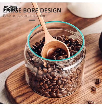 VACUUM GLASS STORAGE JAR – AIRTIGHT COFFEE & FOOD CONTAINER