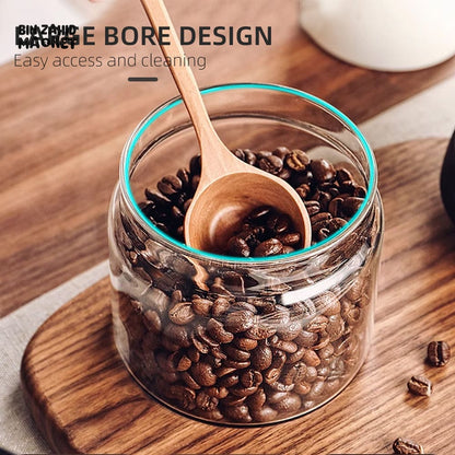 VACUUM GLASS STORAGE JAR – AIRTIGHT COFFEE & FOOD CONTAINER