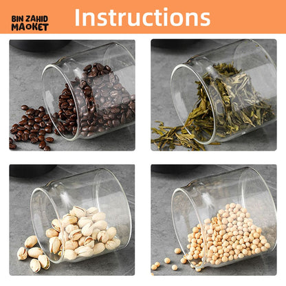 VACUUM GLASS STORAGE JAR – AIRTIGHT COFFEE & FOOD CONTAINER